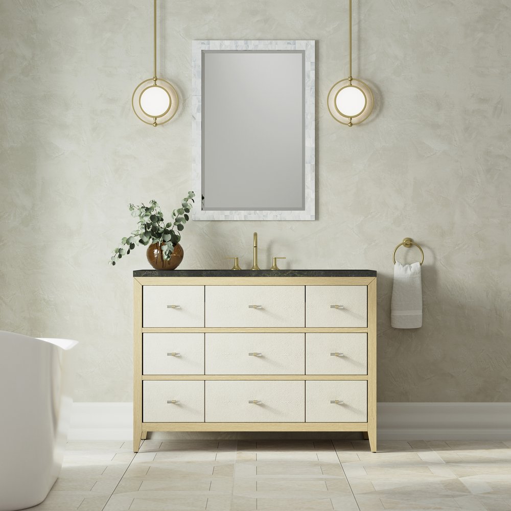 James Martin - Celeste 48" Single Vanity, Sunwashed Oak with Embossed Shagreen, w/ 3 CM Phantome Eclos Top - D604-V48-SHG-3PHT view 3