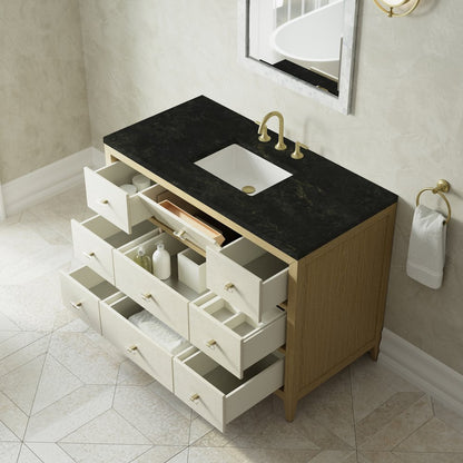 James Martin - Celeste 48" Single Vanity, Sunwashed Oak with Embossed Shagreen, w/ 3 CM Phantome Eclos Top - D604-V48-SHG-3PHT view 8