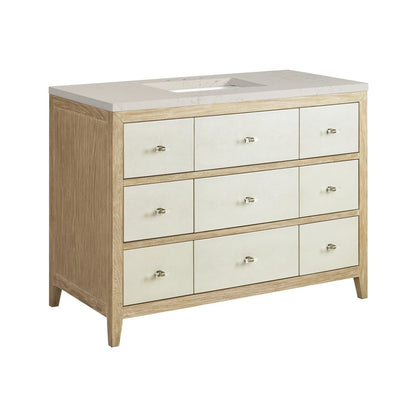 James Martin - Celeste 48" Single Vanity, Sunwashed Oak with Embossed Shagreen, w/ 3 CM Siberian Silestone Top - D604-V48-SHG-3SFR view 11