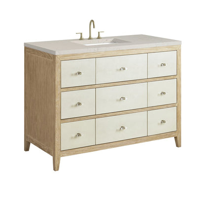 James Martin - Celeste 48" Single Vanity, Sunwashed Oak with Embossed Shagreen, w/ 3 CM Siberian Silestone Top - D604-V48-SHG-3SFR view 12