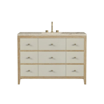 James Martin - Celeste 48" Single Vanity, Sunwashed Oak with Embossed Shagreen, w/ 3 CM Tajnar Eclos Top w/FreePower Wireless Charger - D604-V48-SHG-FTJR view 1