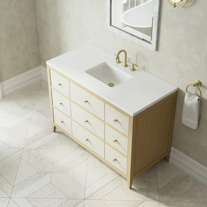James Martin - Celeste 48" Single Vanity, Sunwashed Oak with Embossed Shagreen w/ 3 CM White Zeus Silestone Top - D604-V48-SHG-3WZ view 7