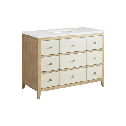 James Martin - Celeste 48" Single Vanity, Sunwashed Oak with Embossed Shagreen w/ 3 CM White Zeus Silestone Top - D604-V48-SHG-3WZ view 12