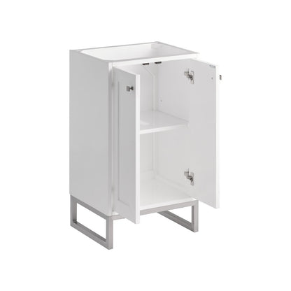James Martin - Chianti 20" Single Cabinet, Glossy White, Brushed Nickel - 533-V20-GW-BNK view 4