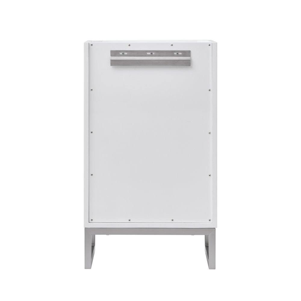 James Martin - Chianti 20" Single Cabinet, Glossy White, Brushed Nickel - 533-V20-GW-BNK view 6