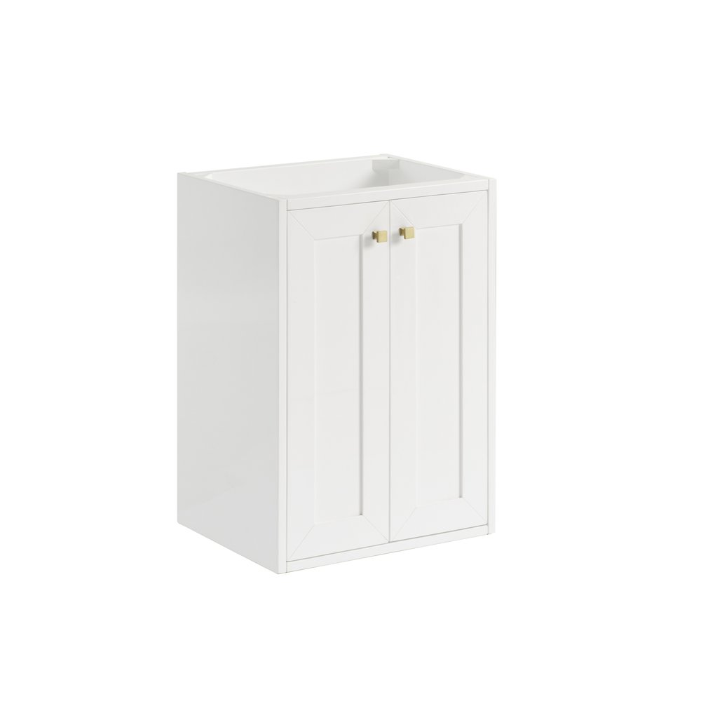 James Martin - Chianti 20" Single Cabinet, Glossy White, Champagne Brass - 533-V20-GW-CB view 2