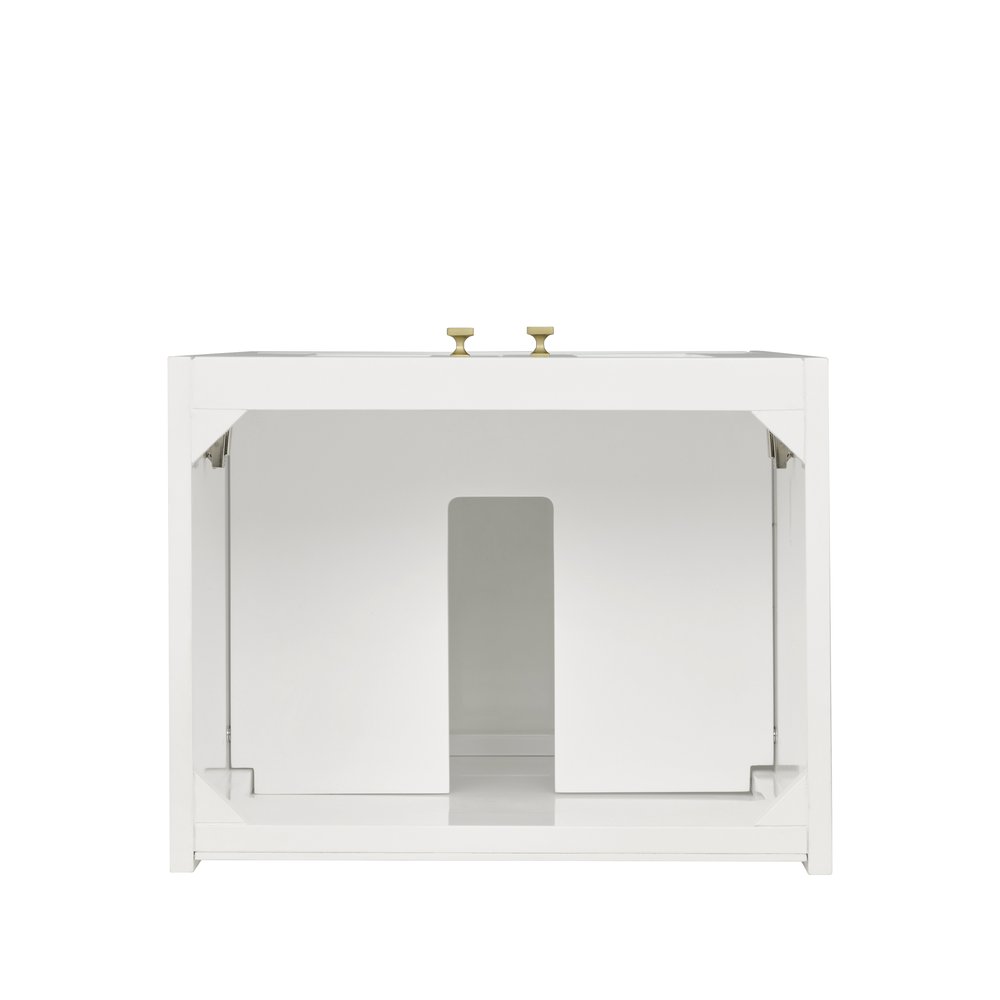 James Martin - Chianti 20" Single Cabinet, Glossy White, Champagne Brass - 533-V20-GW-CB view 3