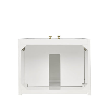 James Martin - Chianti 20" Single Cabinet, Glossy White, Champagne Brass - 533-V20-GW-CB view 3
