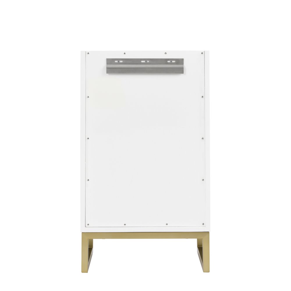 James Martin - Chianti 20" Single Cabinet, Glossy White, Champagne Brass - 533-V20-GW-CB view 6