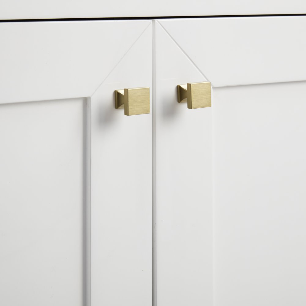 James Martin - Chianti 20" Single Cabinet, Glossy White, Champagne Brass - 533-V20-GW-CB view 8