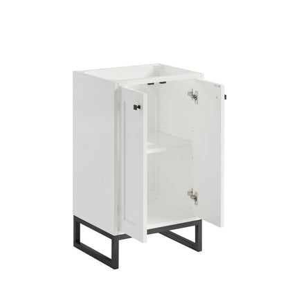 James Martin - Chianti 20" Single Cabinet, Glossy White, Matte Black - 533-V20-GW-MBK view 4