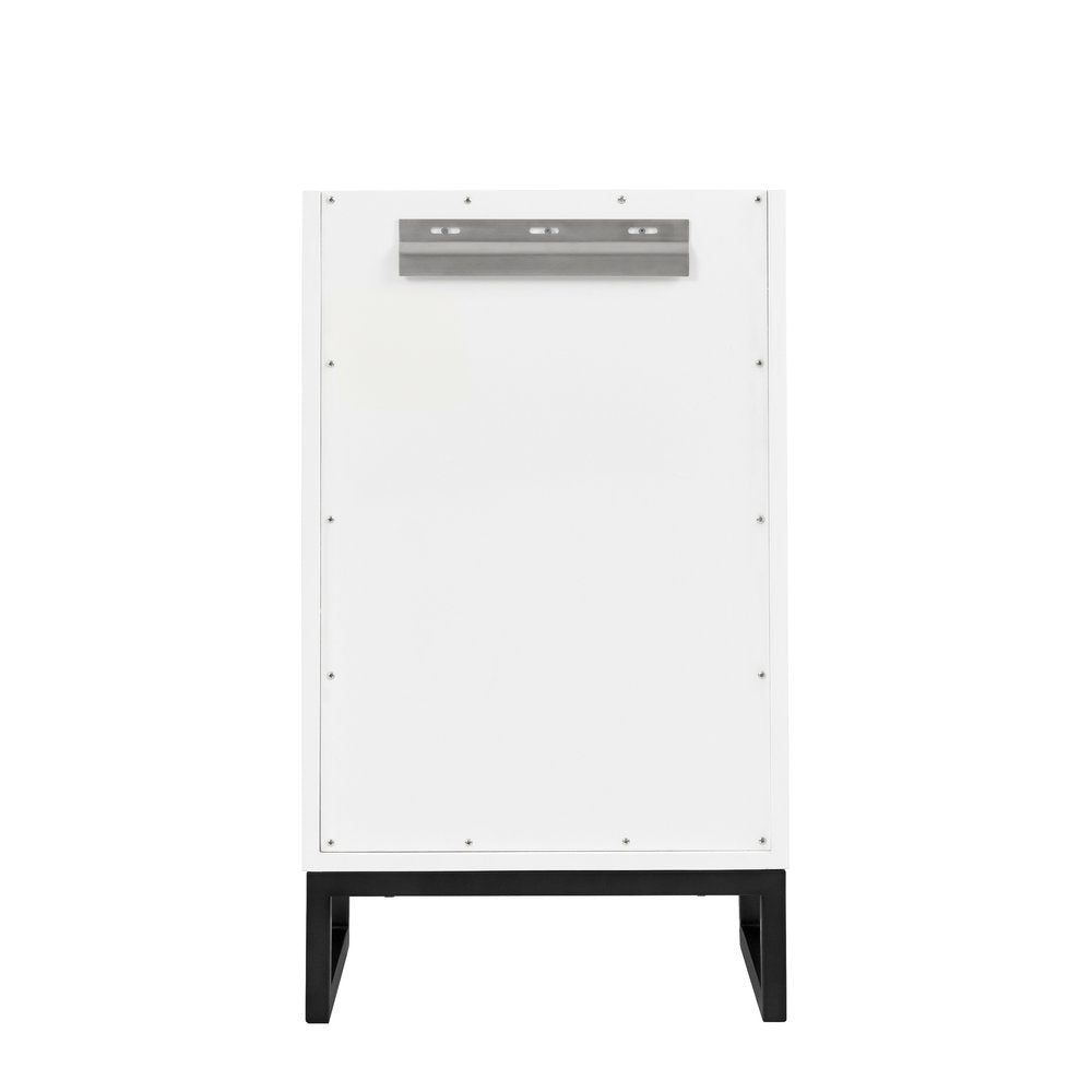 James Martin - Chianti 20" Single Cabinet, Glossy White, Matte Black - 533-V20-GW-MBK view 6