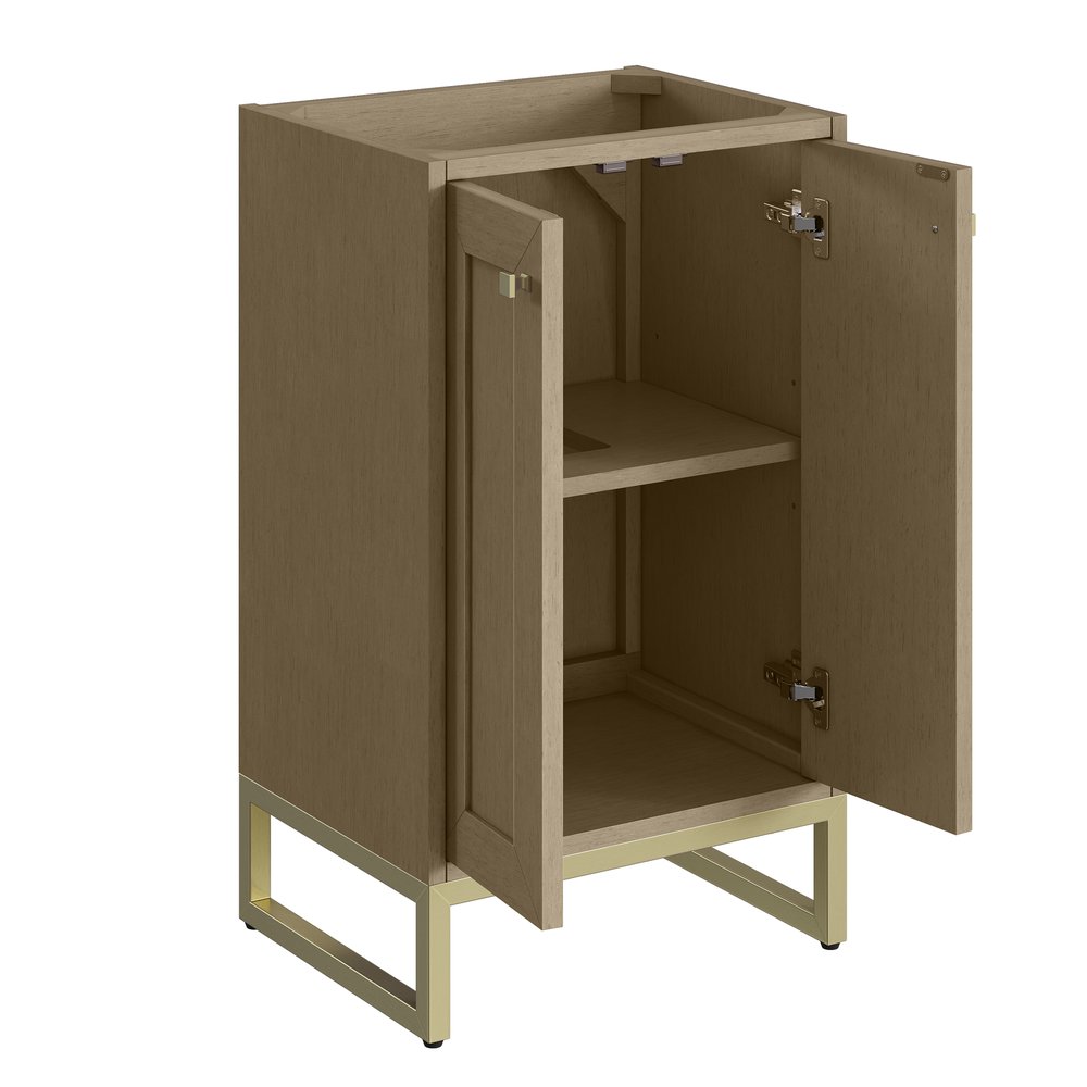 James Martin - Chianti 20" Single Cabinet, Walnut Whisper, Champagne Brass - 533-V20-WLW-CB view 4