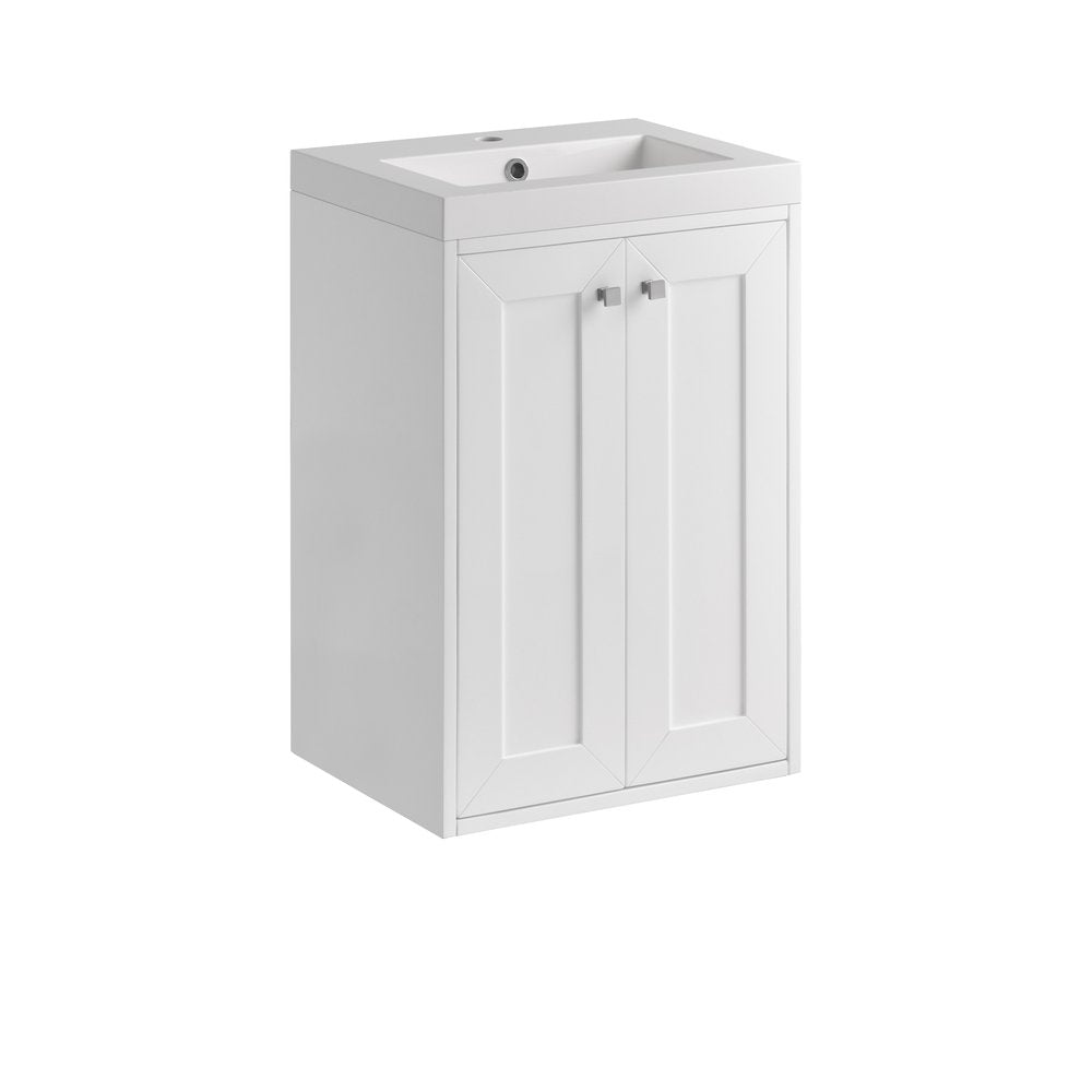 James Martin - Chianti 20" Single Vanity, Glossy White, Brushed Nickel, w/ White Glossy Composite Stone Top - 533V20GWBNKWG view 21