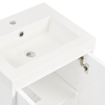 James Martin - Chianti 20" Single Vanity, Glossy White, Brushed Nickel, w/ White Glossy Composite Stone Top - 533V20GWBNKWG view 26