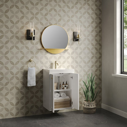 James Martin - Chianti 20" Single Vanity, Glossy White, Champagne Brass, w/ White Glossy Composite Stone Top - 533V20GWCBWG view 12