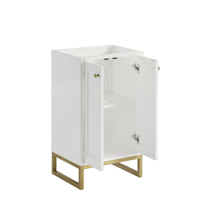 James Martin - Chianti 20" Single Vanity, Glossy White, Champagne Brass, w/ White Glossy Composite Stone Top - 533V20GWCBWG view 15