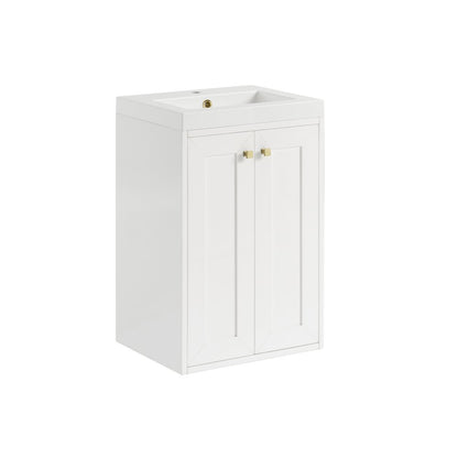 James Martin - Chianti 20" Single Vanity, Glossy White, Champagne Brass, w/ White Glossy Composite Stone Top - 533V20GWCBWG view 20