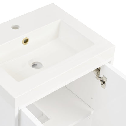 James Martin - Chianti 20" Single Vanity, Glossy White, Champagne Brass, w/ White Glossy Composite Stone Top - 533V20GWCBWG view 21