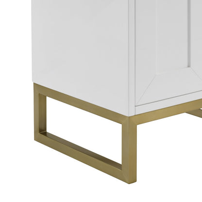James Martin - Chianti 20" Single Vanity, Glossy White, Champagne Brass, w/ White Glossy Composite Stone Top - 533V20GWCBWG view 23