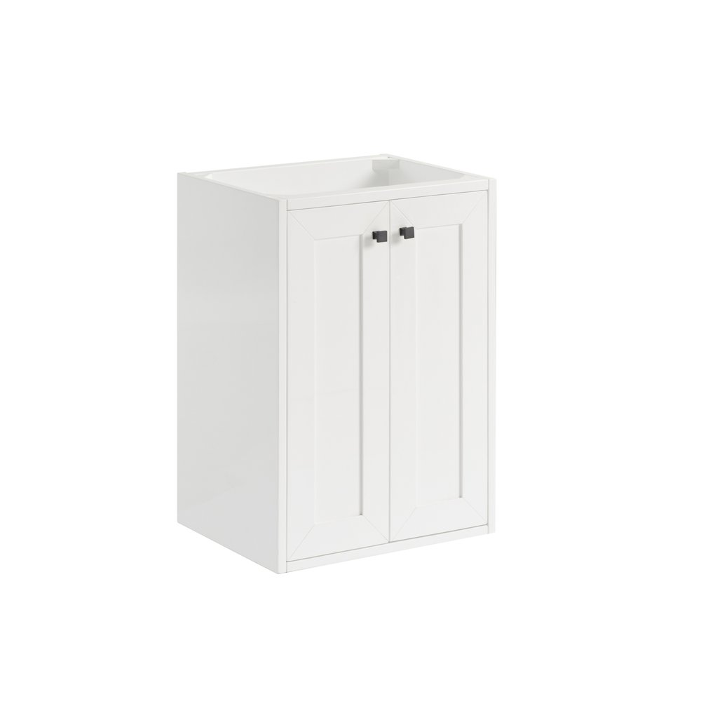 James Martin - Chianti 20" Single Vanity, Glossy White, Matte Black, w/ White Glossy Composite Stone Top - 533V20GWMBKWG view 6