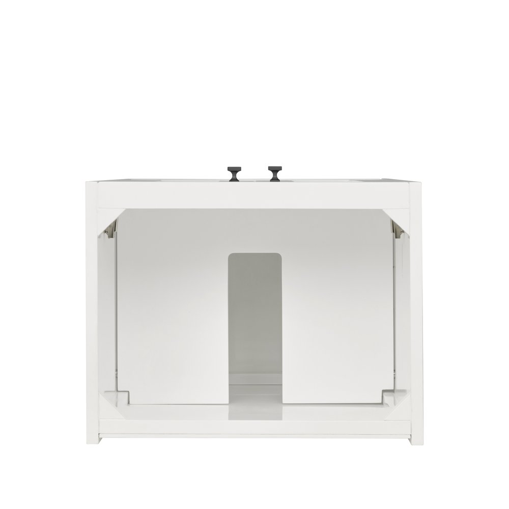 James Martin - Chianti 20" Single Vanity, Glossy White, Matte Black, w/ White Glossy Composite Stone Top - 533V20GWMBKWG view 13