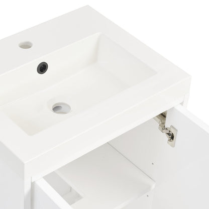 James Martin - Chianti 20" Single Vanity, Glossy White, Matte Black, w/ White Glossy Composite Stone Top - 533V20GWMBKWG view 22