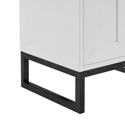 James Martin - Chianti 20" Single Vanity, Glossy White, Matte Black, w/ White Glossy Composite Stone Top - 533V20GWMBKWG view 24