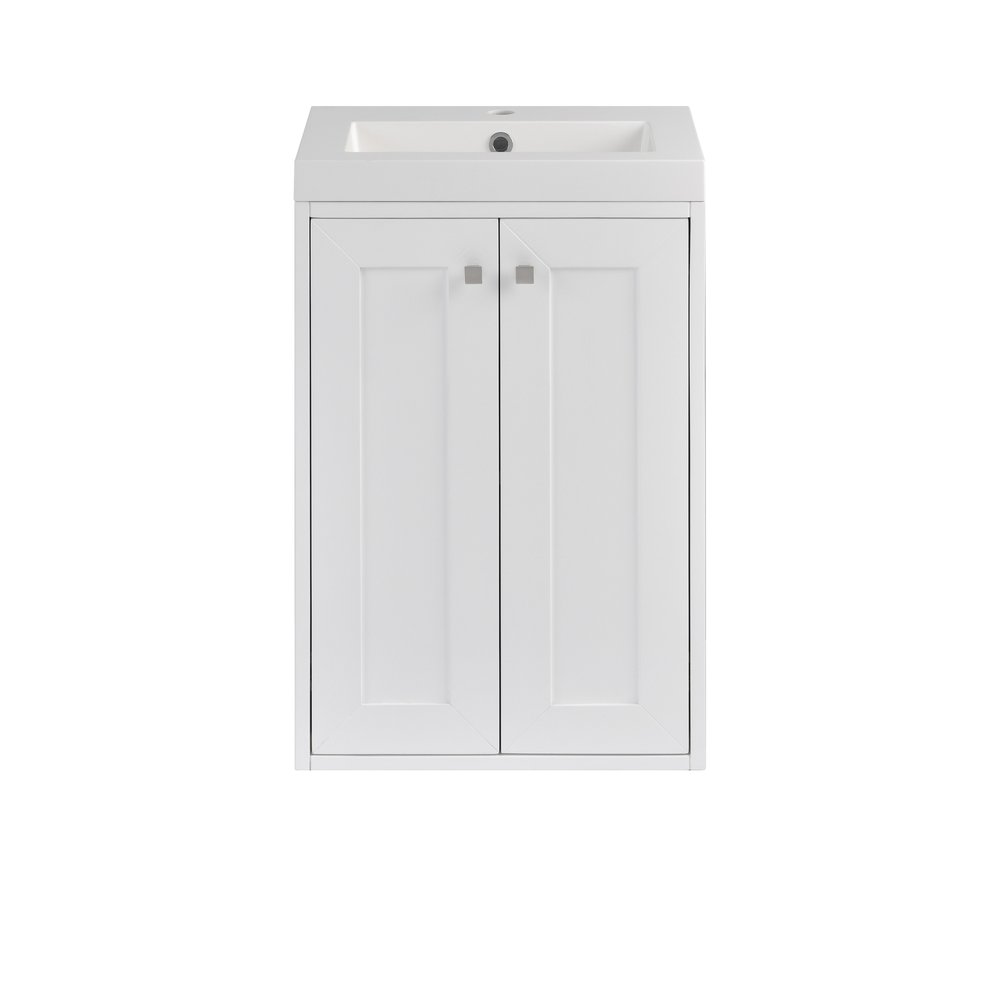 James Martin - Chianti 20" Single Vanity, Glossy White w/ White Glossy Composite Stone Top - 533V20GWWG view 2