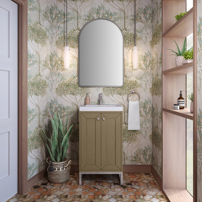 James Martin - Chianti 20" Single Vanity, Walnut Whisper, Brushed Nickel, w/ White Glossy Composite Stone Top - 533V20WLWBNKWG view 6