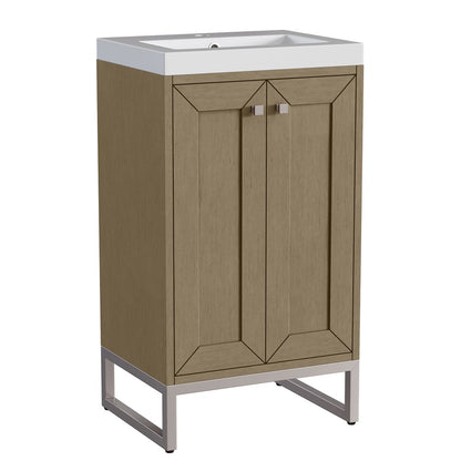 James Martin - Chianti 20" Single Vanity, Walnut Whisper, Brushed Nickel, w/ White Glossy Composite Stone Top - 533V20WLWBNKWG view 19