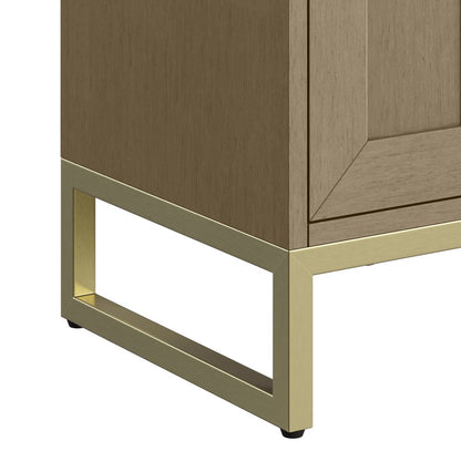 James Martin - Chianti 20" Single Vanity, Walnut Whisper, Champagne Brass, w/ White Glossy Composite Stone Top - 533V20WLWCBWG view 21