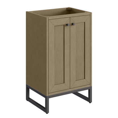 James Martin - Chianti 20" Single Vanity, Walnut Whisper, Matte Black, w/ White Glossy Composite Stone Top - 533V20WLWMBKWG view 3