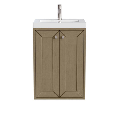 James Martin - Chianti 20" Single Vanity, Walnut Whisper w/ White Glossy Composite Stone Top - 533V20WLWLWG view 1