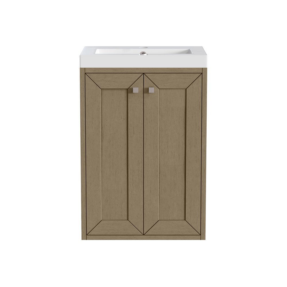James Martin - Chianti 20" Single Vanity, Walnut Whisper w/ White Glossy Composite Stone Top - 533V20WLWLWG view 2