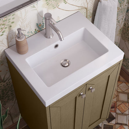 James Martin - Chianti 20" Single Vanity, Walnut Whisper w/ White Glossy Composite Stone Top - 533V20WLWLWG view 9
