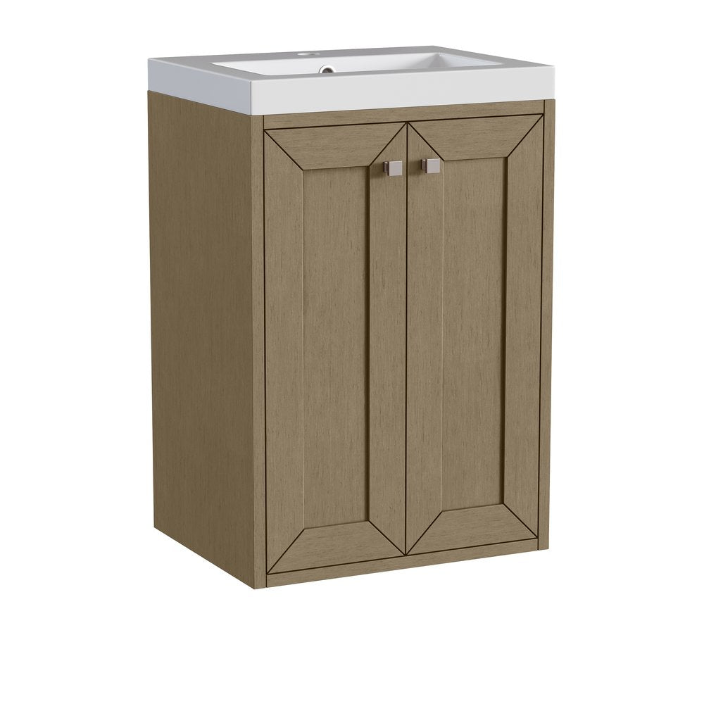 James Martin - Chianti 20" Single Vanity, Walnut Whisper w/ White Glossy Composite Stone Top - 533V20WLWLWG view 14