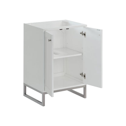 James Martin - Chianti 24" Single Cabinet, Glossy White, Brushed Nickel - 533-V24-GW-BNK view 3