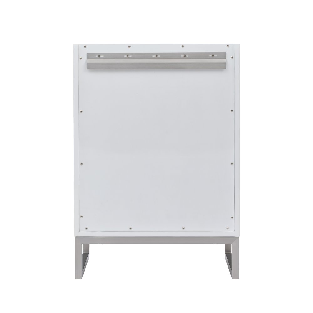 James Martin - Chianti 24" Single Cabinet, Glossy White, Brushed Nickel - 533-V24-GW-BNK view 5