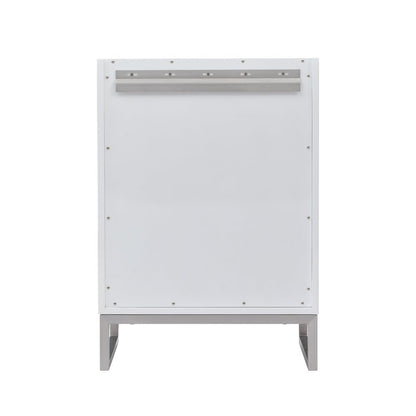 James Martin - Chianti 24" Single Cabinet, Glossy White, Brushed Nickel - 533-V24-GW-BNK view 5