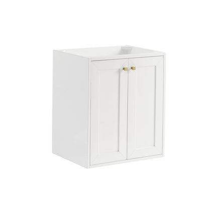 James Martin - Chianti 24" Single Cabinet, Glossy White, Champagne Brass - 533-V24-GW-CB view 2