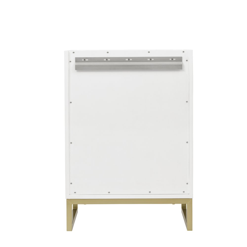 James Martin - Chianti 24" Single Cabinet, Glossy White, Champagne Brass - 533-V24-GW-CB view 6