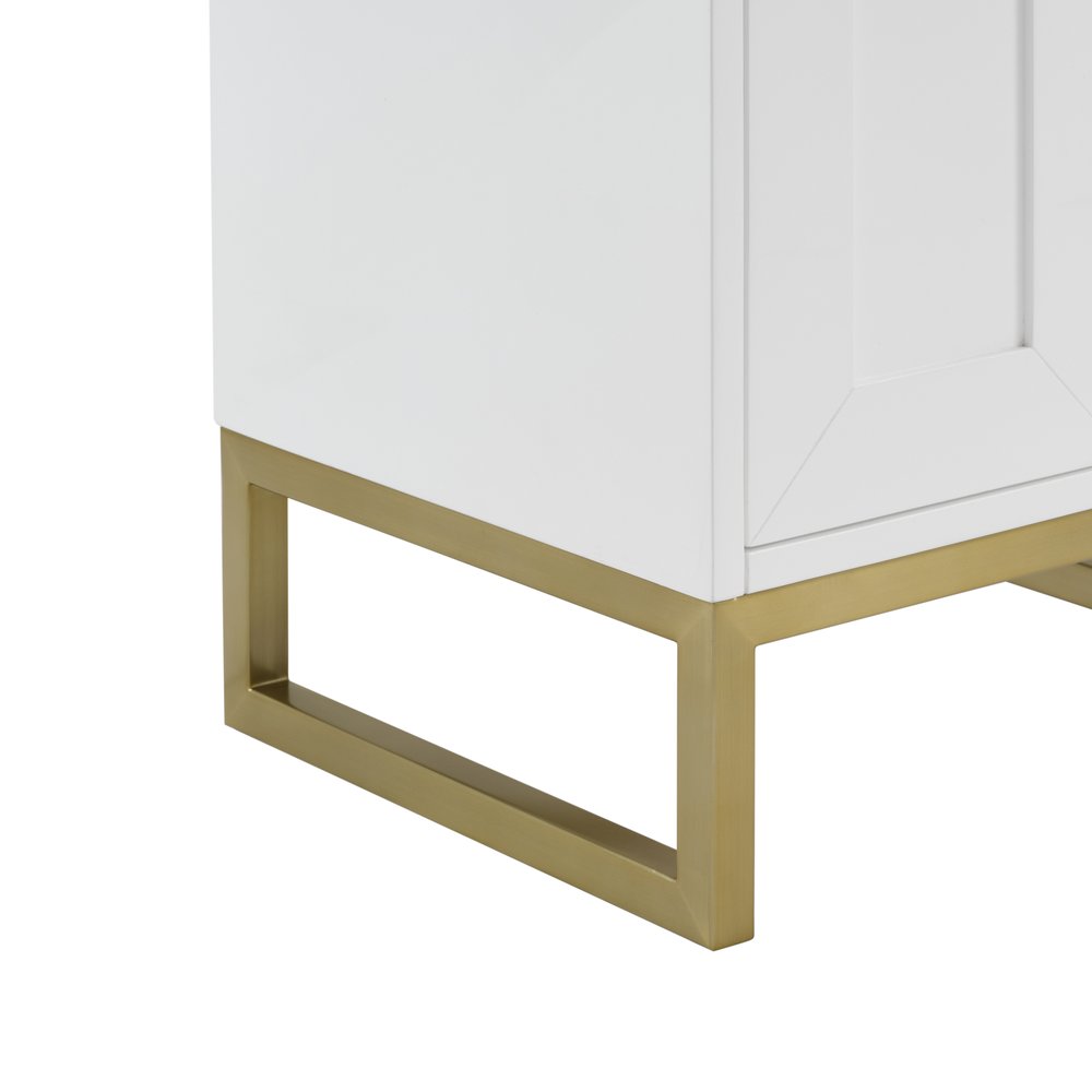 James Martin - Chianti 24" Single Cabinet, Glossy White, Champagne Brass - 533-V24-GW-CB view 9
