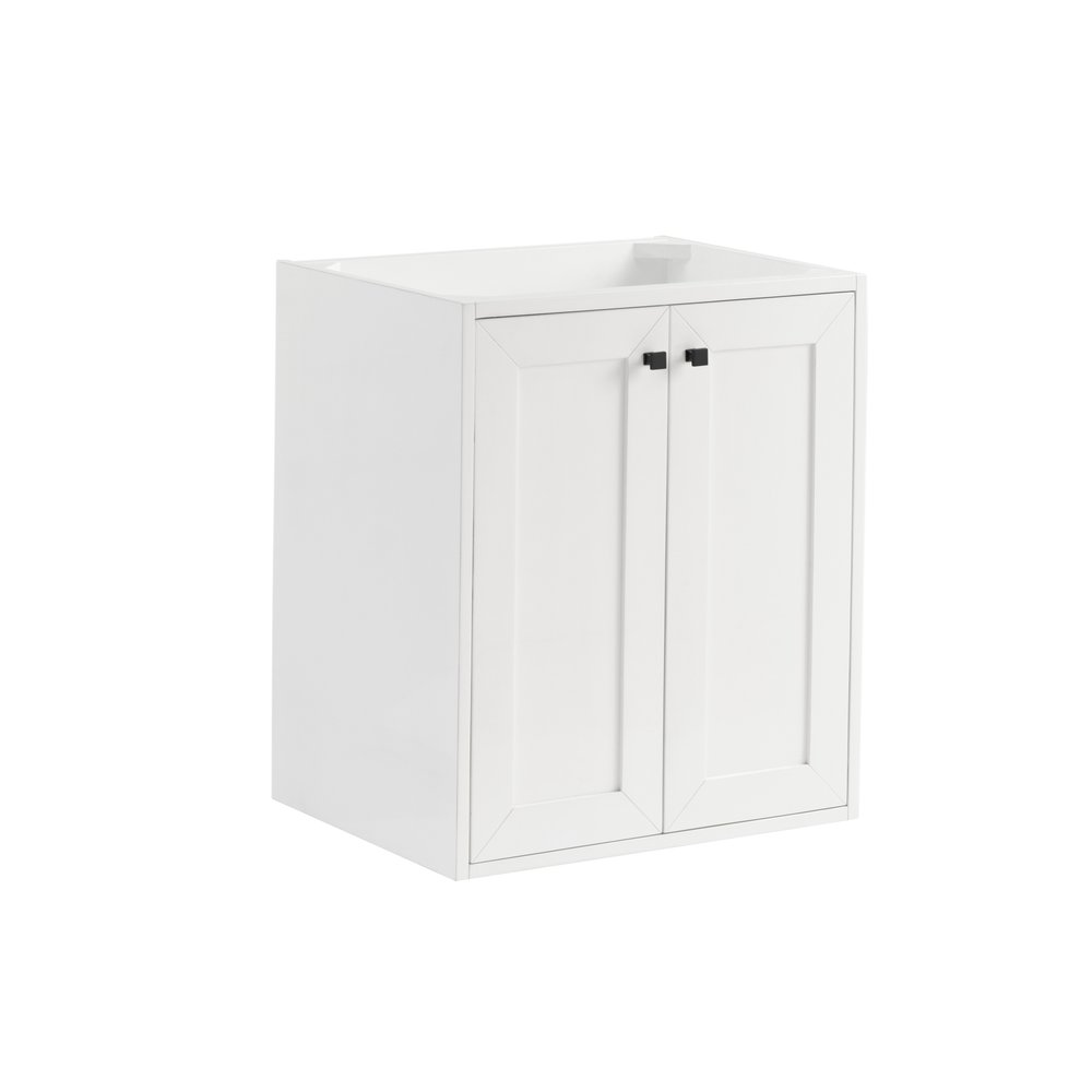 James Martin - Chianti 24" Single Cabinet, Glossy White, Matte Black - 533-V24-GW-MBK view 2