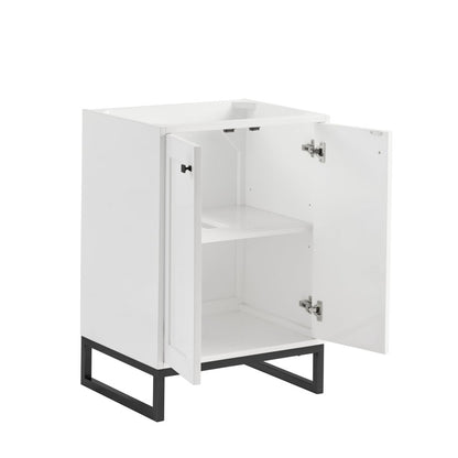 James Martin - Chianti 24" Single Cabinet, Glossy White, Matte Black - 533-V24-GW-MBK view 4