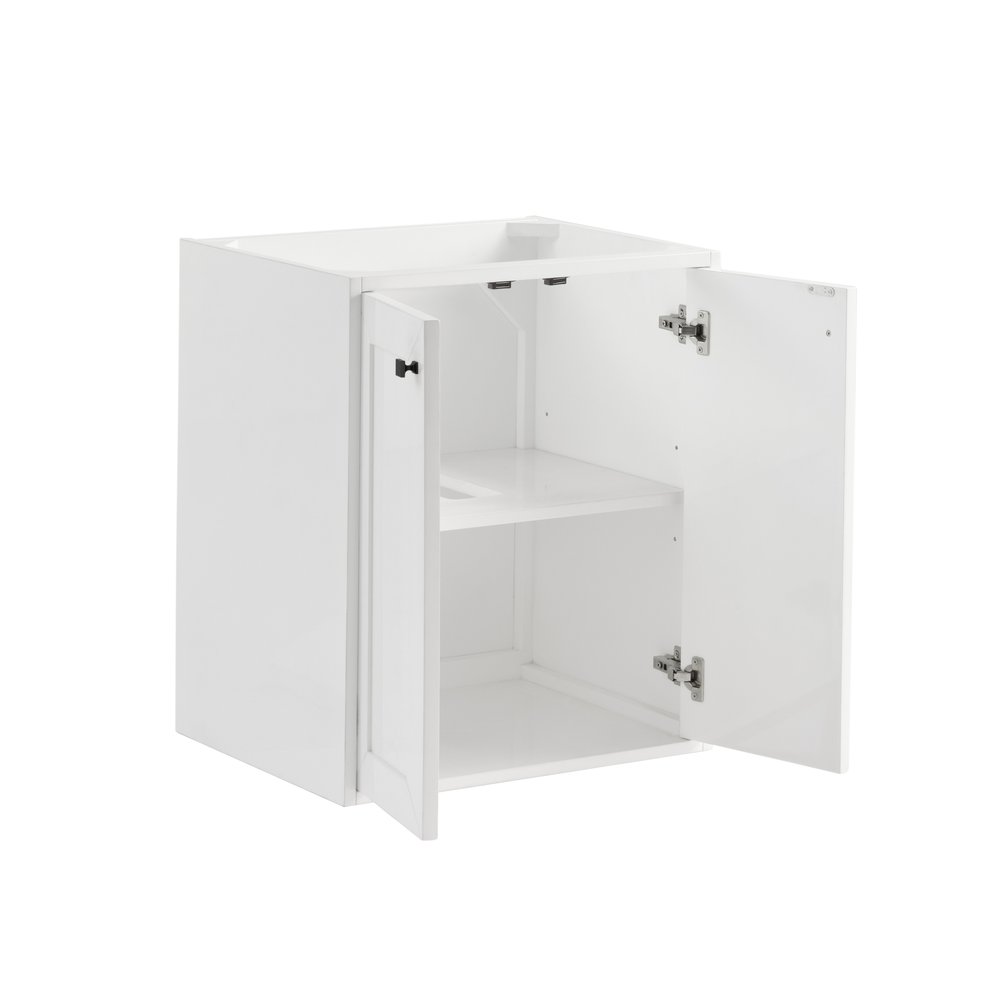 James Martin - Chianti 24" Single Cabinet, Glossy White, Matte Black - 533-V24-GW-MBK view 5