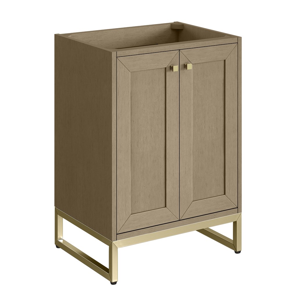James Martin - Chianti 24" Single Cabinet, Walnut Whisper, Champagne Brass - 533-V24-WLW-CB view 1