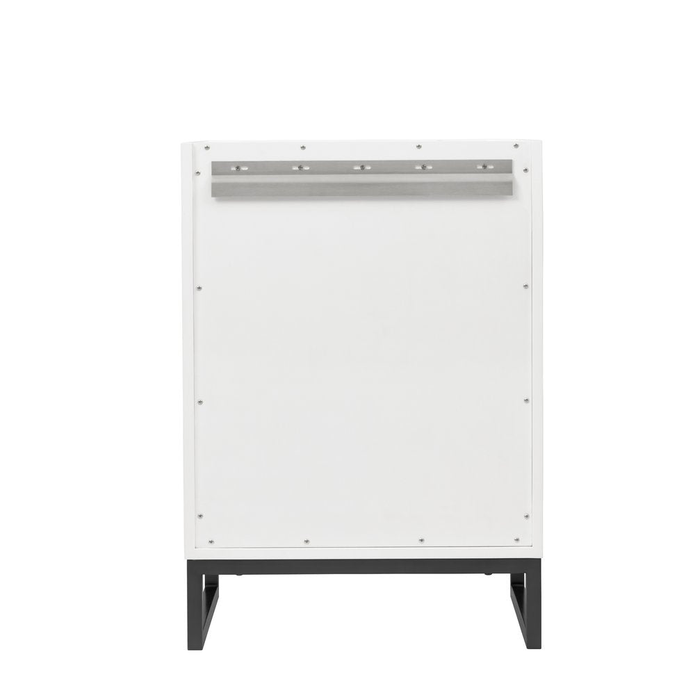 James Martin - Chianti 24" Single Vanity, Glossy White, Matte Black, w/ White Glossy Composite Stone Top - 533V24GWMBKWG view 18