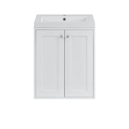 James Martin - Chianti 24" Single Vanity, Glossy White w/ White Glossy Composite Stone Top - 533V24GWWG view 1