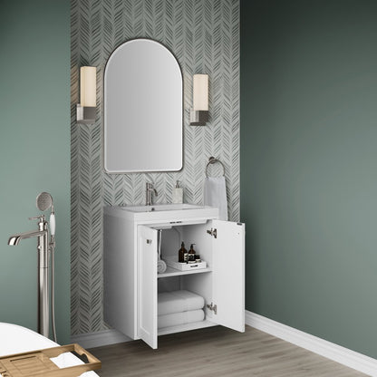 James Martin - Chianti 24" Single Vanity, Glossy White w/ White Glossy Composite Stone Top - 533V24GWWG view 5